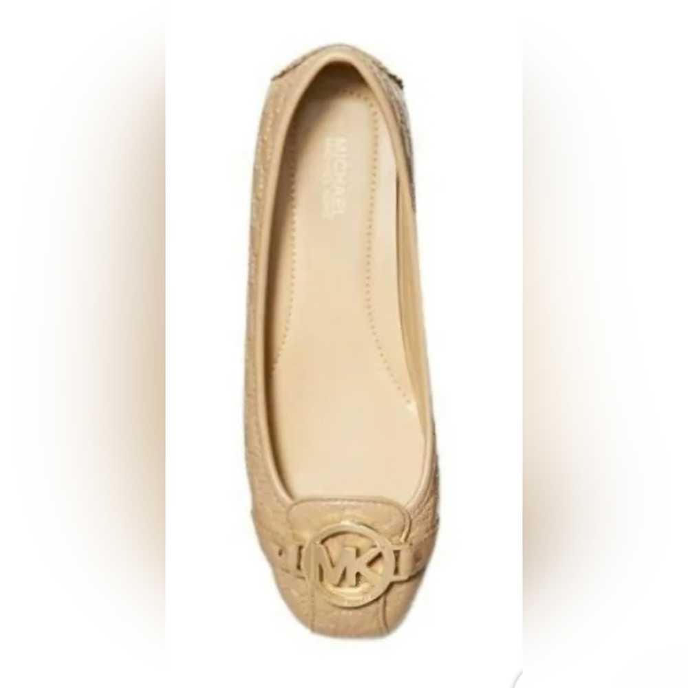 Michael Kors Fulton Moccasins Embossed Logo Beige — Size 11